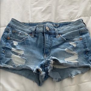 light wash ripped american eagle shorts size 2